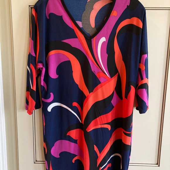 Trina by Trina Turk Long Sleeve Multi-Color Dress - Picture 1 of 2